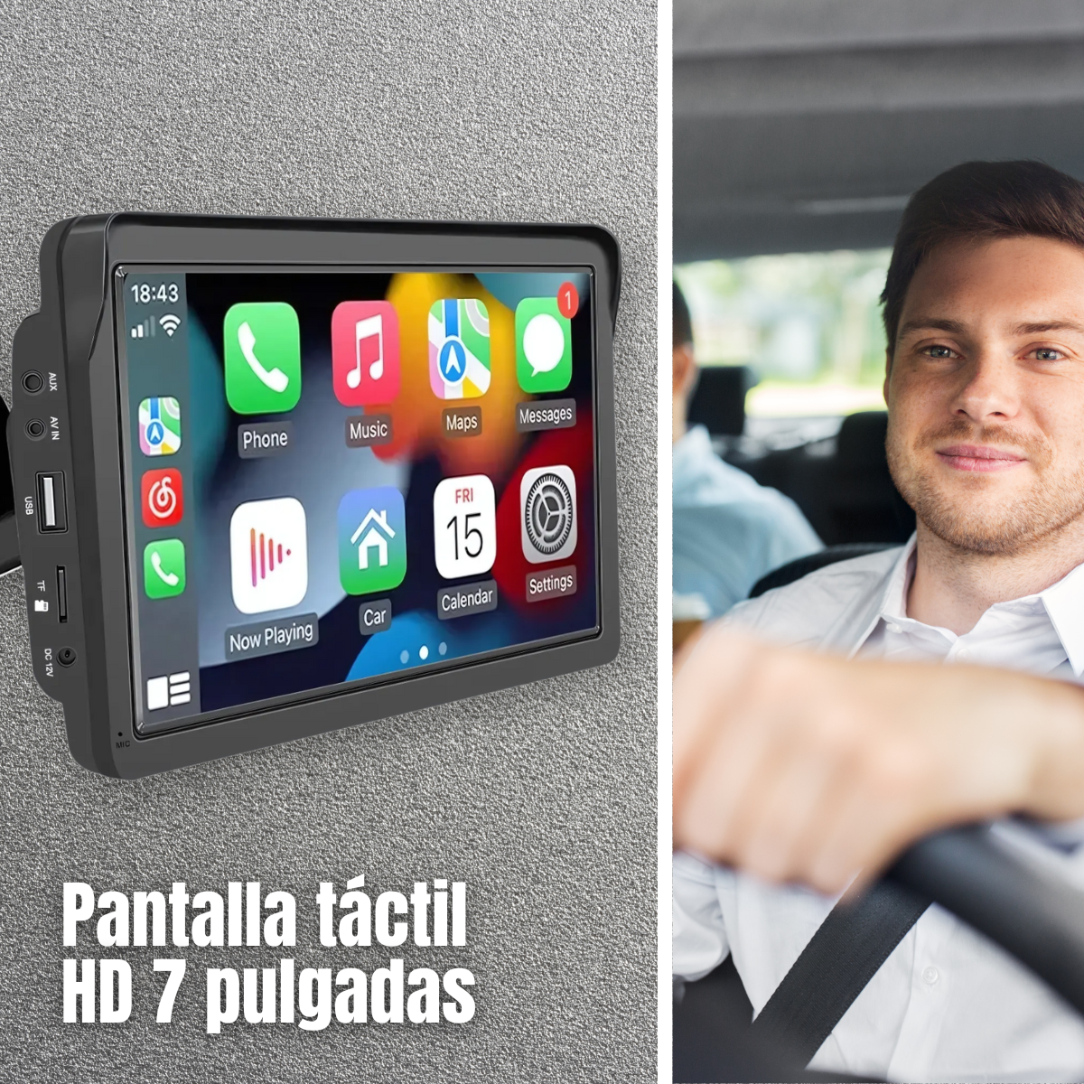 CARPRO - PANTALLA INTELIGENTE PARA TU CARRO con pantalla táctil HD de 7 pulgadas en un vehículo moderno