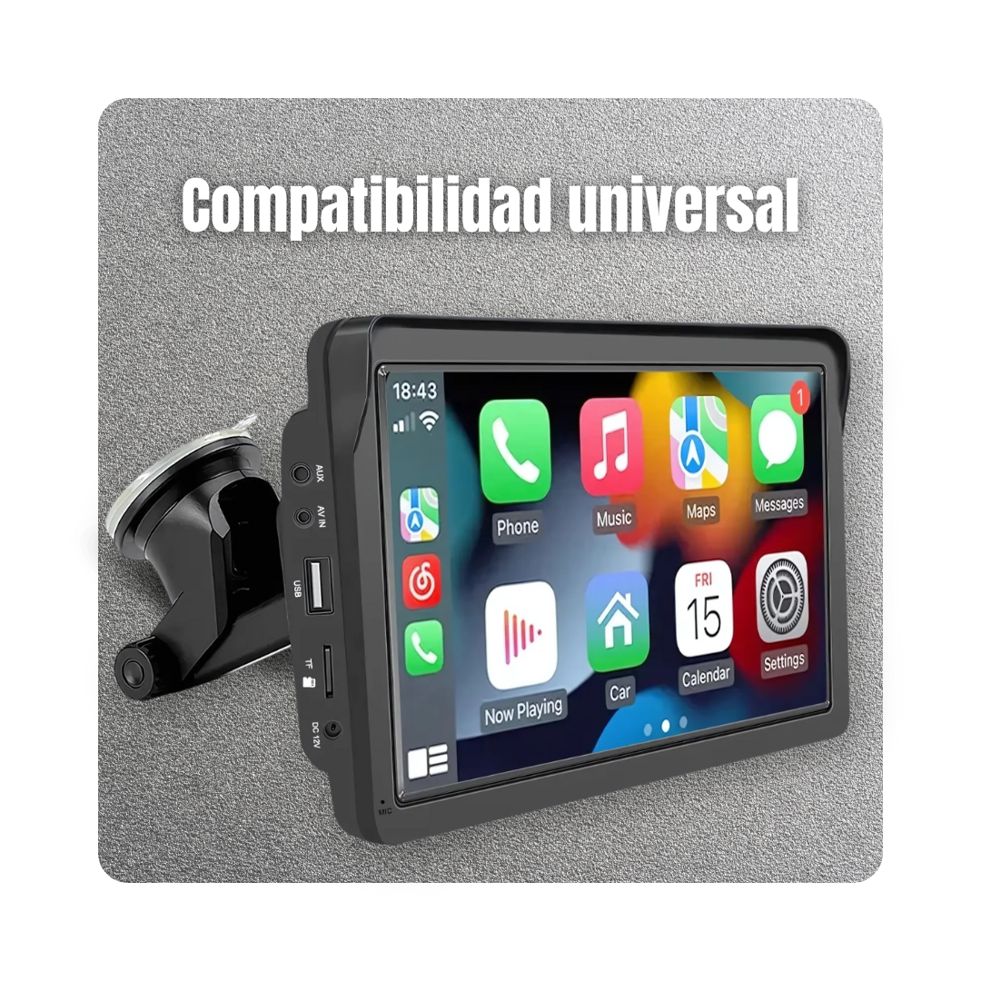 CARPRO - PANTALLA INTELIGENTE PARA TU CARRO con compatibilidad universal y conexión a Android Auto y GPS.