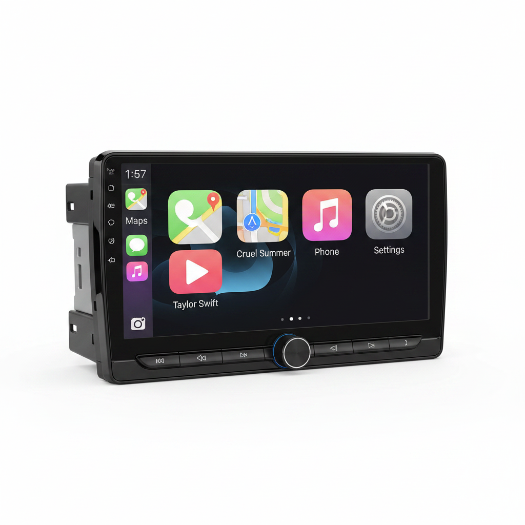 CARPRO pantalla táctil HD 7 pulgadas sobre fondo blanco